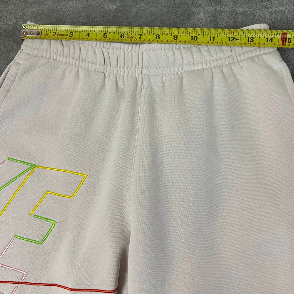 Nike Sweat Pants Mens S White Standard Fit Tapered Leg Rainbow Logo New - Picture 9 of 10